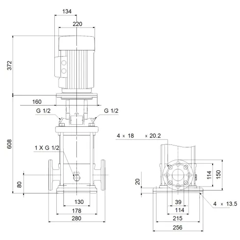 Многоступенчатый вертикальный насос Grundfos CR 10-10 A-FJ-A-E-HQQE 96501219