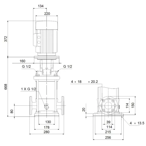 Многоступенчатый вертикальный насос Grundfos CR 10-12 A-FJ-A-E-HQQE 96501220