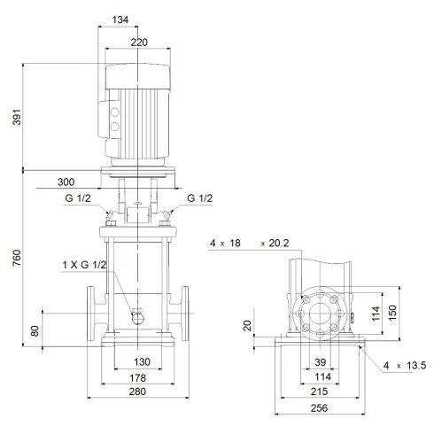 Многоступенчатый вертикальный насос Grundfos CR 10-14 A-FJ-A-E-HQQE 96501221
