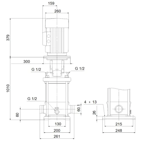 Многоступенчатый вертикальный насос Grundfos CRN 10-22 A-P-A-E-HQQE 96501287