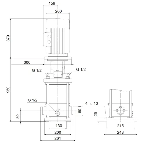 Многоступенчатый вертикальный насос Grundfos CRN 10-20 A-P-A-V-HQQV 96501387