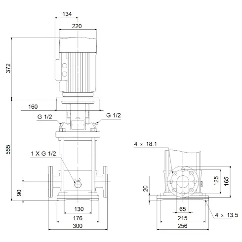 Многоступенчатый вертикальный насос Grundfos CR 15-5 A-F-A-E-HQQE 96501896