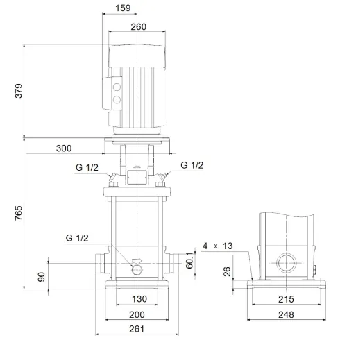Многоступенчатый вертикальный насос Grundfos CRN 15-9 A-P-A-E-HQQE 96501954