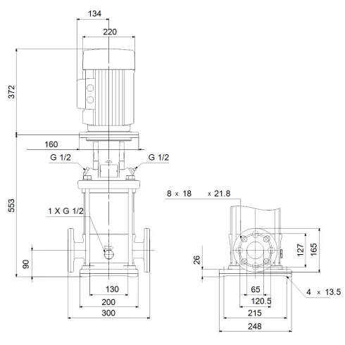 Многоступенчатый вертикальный насос Grundfos CRN 15-5 A-FGJ-A-V-HQQV 96502052