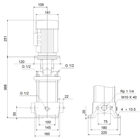 Многоступенчатый вертикальный насос Grundfos CR 5-6 A-A-A-E-HQQE 96516979