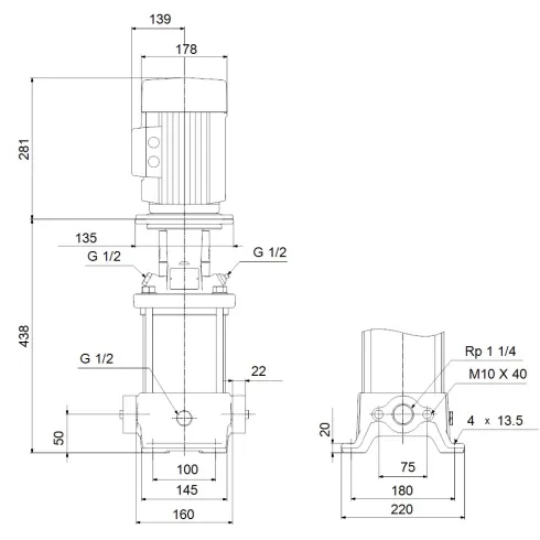 Многоступенчатый вертикальный насос Grundfos CR 5-8 A-A-A-E-HQQE 96529457