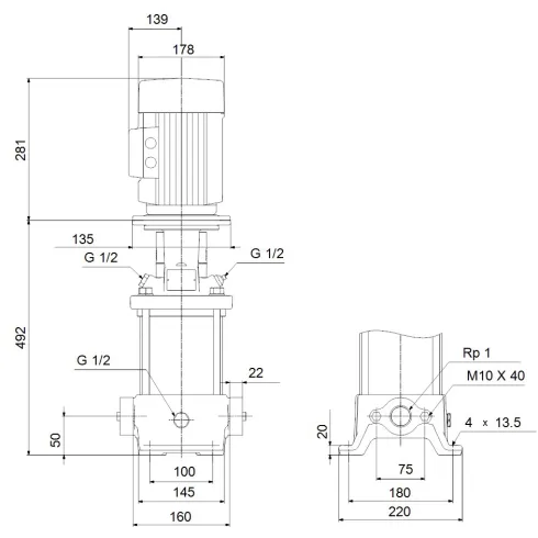 Многоступенчатый вертикальный насос Grundfos CR 3-15 A-A-A-E-HQQE 96530831