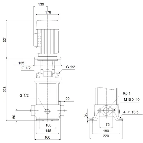 Многоступенчатый вертикальный насос Grundfos CR 3-17 A-A-A-V-HQQV 96556456