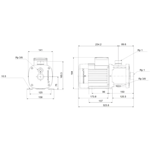 Центробежный насос Grundfos CM 3-4 A-R-G-E-AQQE F-A-A-N 96806884