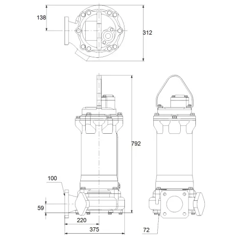 Дренажный насос Grundfos DPK.15.100.75.5.0D 96884088