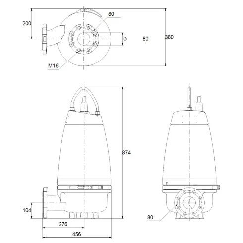 Канализационный насос Grundfos SEV.80.80.40.2.51D.R 96889328