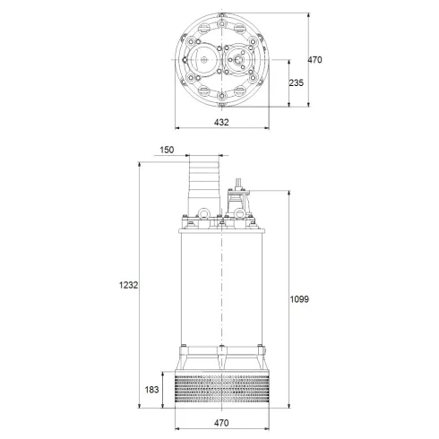 Грязевой насос Grundfos DWK.E.10.150.220.5.1D.R 96922748