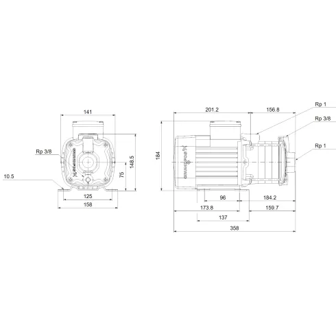 Центробежный насос Grundfos CM 1-6 A-R-A-E-AVBE F-A-A-N 96935408