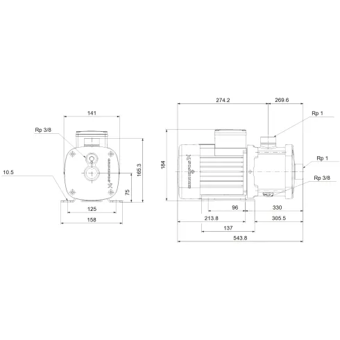 Центробежный насос Grundfos CM 1-12 A-R-G-E-AQQE F-A-A-N 96935424