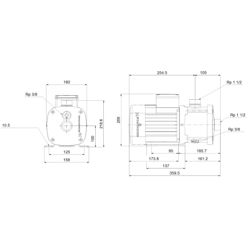 Центробежный насос Grundfos CM 10-1 A-R-G-E-AQQE F-A-A-N 96943183