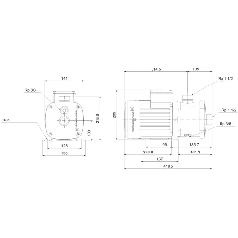 Центробежный насос Grundfos CM 10-2 A-R-G-E-AQQE F-A-A-N 96943219