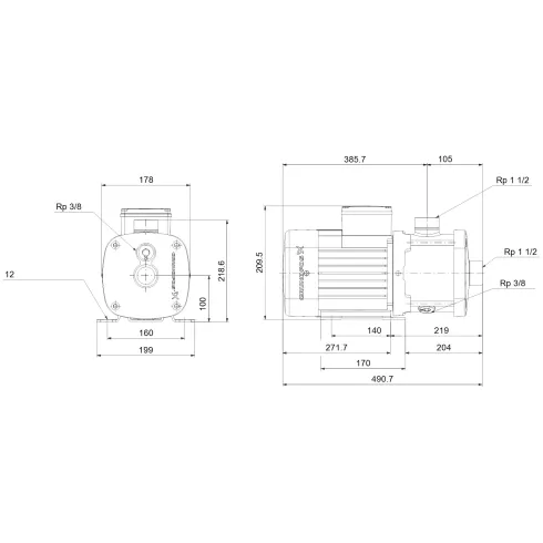Центробежный насос Grundfos CM 10-3 A-R-I-E-AQQE F-A-A-N 96945996