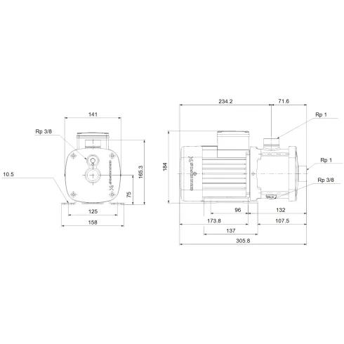 Центробежный насос Grundfos CM 3-3 A-R-I-E-AQQE F-A-A-N 96961026