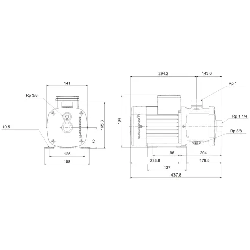 Центробежный насос Grundfos CM 5-6 A-R-G-E-AQQE F-A-A-N 96984219