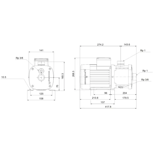 Центробежный насос Grundfos CM 3-6 A-R-I-E-AQQE C-A-A-N 97515032