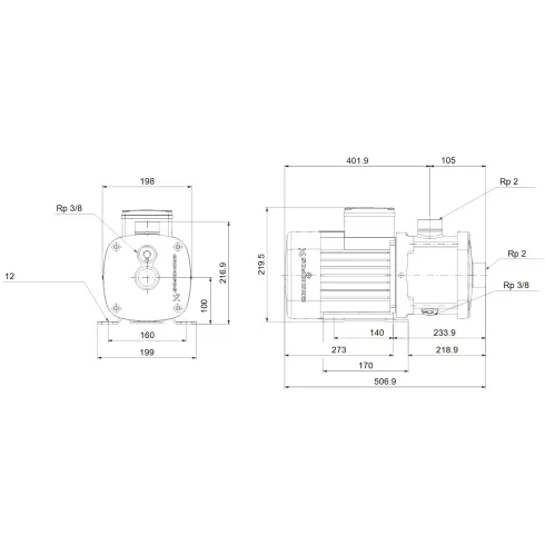 Центробежный насос Grundfos CM 15-3 A-R-I-E-AQQE F-A-A-N 97515107