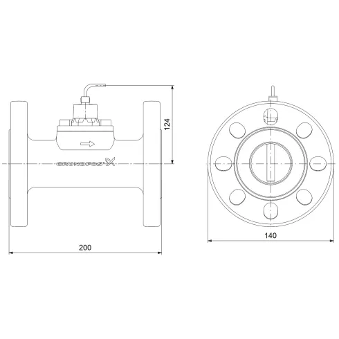 Датчик расхода, промышленный Grundfos VFI/-0.6-12m/1/C/M5.00-X/VG6/SG/30F/AC-1 97686130