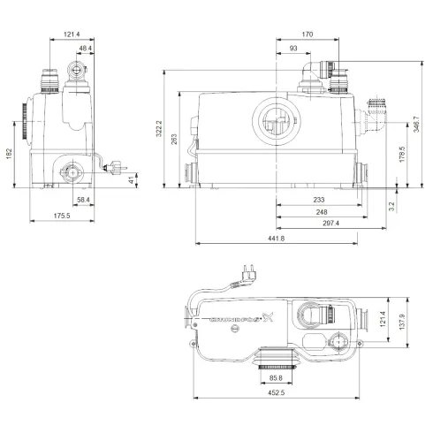 Канализационная насосная установка Grundfos SOLOLIFT2 WC-3 620 Вт 97775315