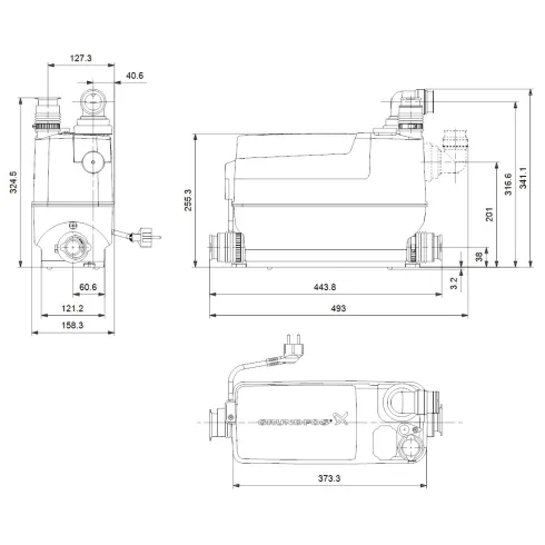 Канализационная насосная установка Grundfos SOLOLIFT2 C-3 640 Вт 97775317