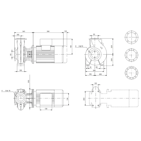 Консольно-моноблочный насос 5,5 квт Grundfos NB 65-250/254 AF2ABAQE 97837103