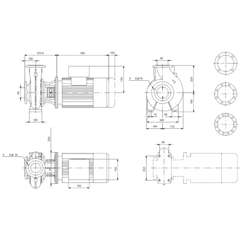Консольно-моноблочный насос 2,2 квт Grundfos NB 40-250/245 AF2ABAQE 97839371