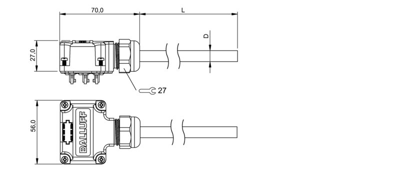 Распределительная коробка Balluff BPI T00N-K-00-KPXN0-150