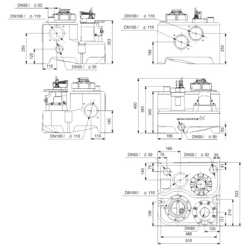 Канализационная насосная установка Grundfos MULTILIFT MSS.11.1.2 (10м) 97901028
