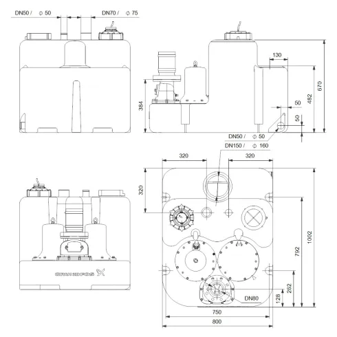 Канализационная насосная установка Grundfos MLD.15.1.4 97901106