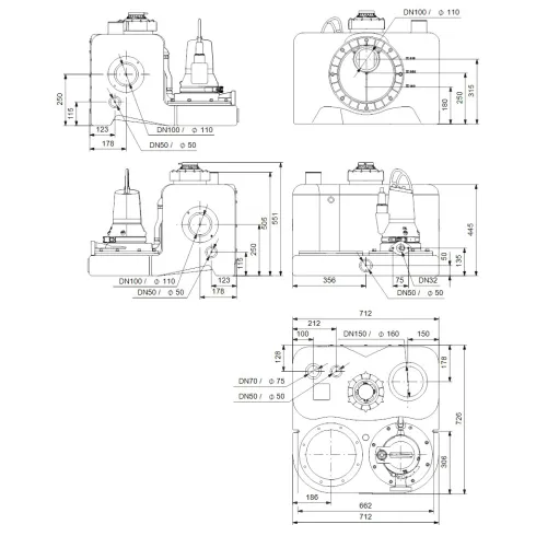 Канализационная насосная установка Grundfos MOG.12.3.2 97901127
