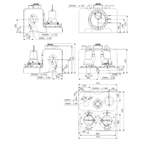 Канализационная насосная установка Grundfos MDG.40.3.2 97901146