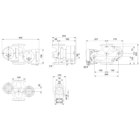 Циркуляционный насос Grundfos MAGNA3 D 32-100 F 220 97924453