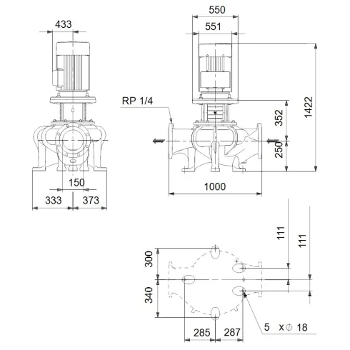 Центробежный насос 75 квт Grundfos TP 150-660/4 A-F-B-BAQE-VX3 97927104