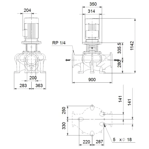Центробежный насос Grundfos TP 200-130/4 A-F-A-BQQE-NX3 97927151