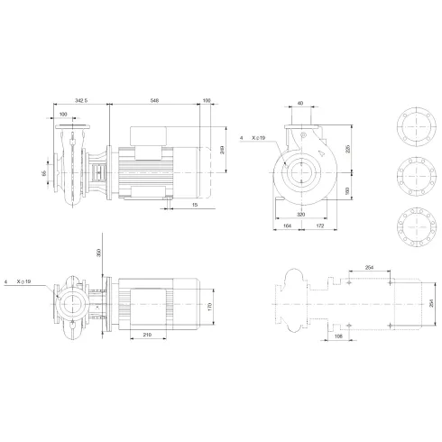 Консольно-моноблочный насос 18,5 квт Grundfos NB 40-250/245 AF2ABAQE 97964038