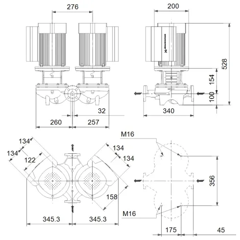 Центробежный насос 2,2 квт Grundfos TPED 32-320/2 A-F-A-BAQE-ID1 98112549