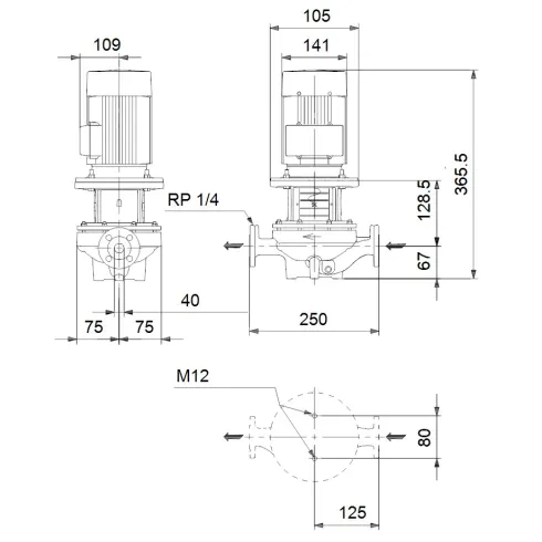 Центробежный насос Grundfos TP 40-60/2 A-F-A-BQQE-CX1 98122409