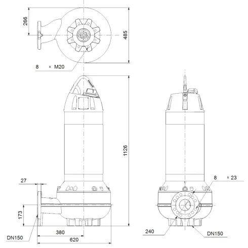 Канализационный насос Grundfos SL1.95.150.170.4.52H.S.EX.51D 98179872