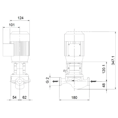 Центробежный насос 0,12 квт Grundfos TP 32-50/2 A-O-A-BQQE-AX1 98282120
