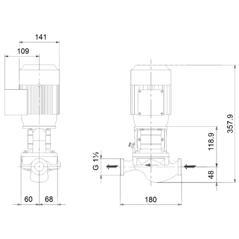 Центробежный насос 0,37 квт Grundfos TP 25-90/2 A-O-A-BQQE-DX1 98282133