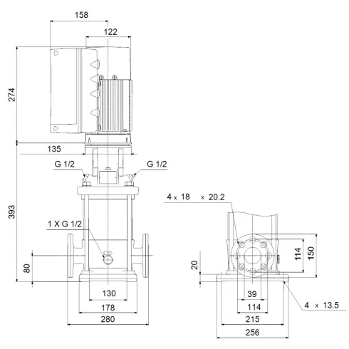 Многоступенчатый вертикальный насос Grundfos CRE 10-3 A-FJ-A-E-HQQE 98390267