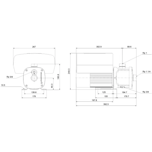 Центробежный насос Grundfos CME 5-4 A-R-I-E-AQQE S-A-D-N 98395373