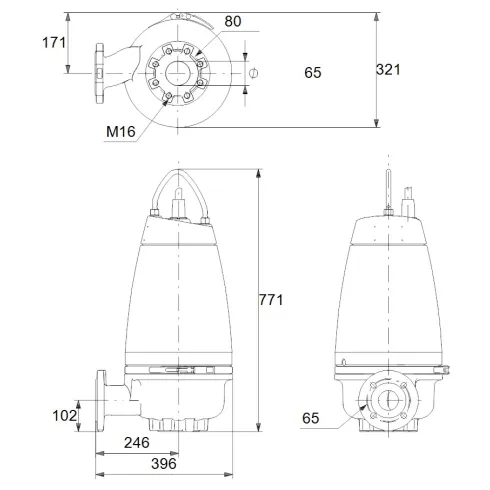 Канализационный насос Grundfos SEV.65.65.30.2.50D.Q 98450866