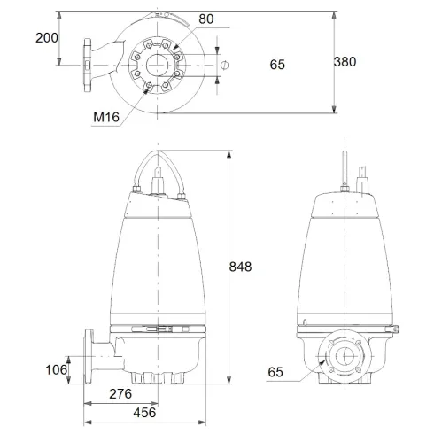 Канализационный насос Grundfos SEV.65.65.40.2.51D.Q 98450869