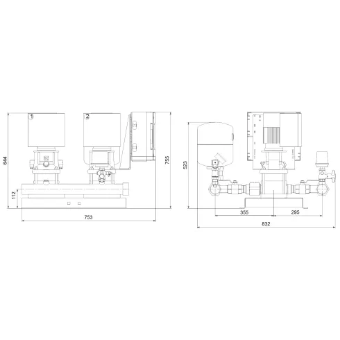 Установка повышения давления Grundfos HYDRO MULTI-E 2 CRE1-09 98486595