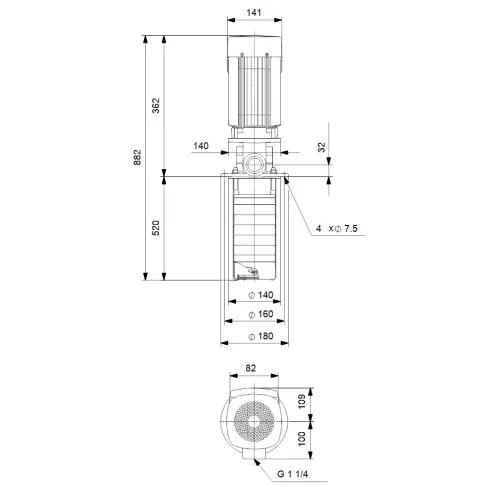 Полупогружной насос Grundfos MTR 1-22/22 A-W-A-HUUV 98511259